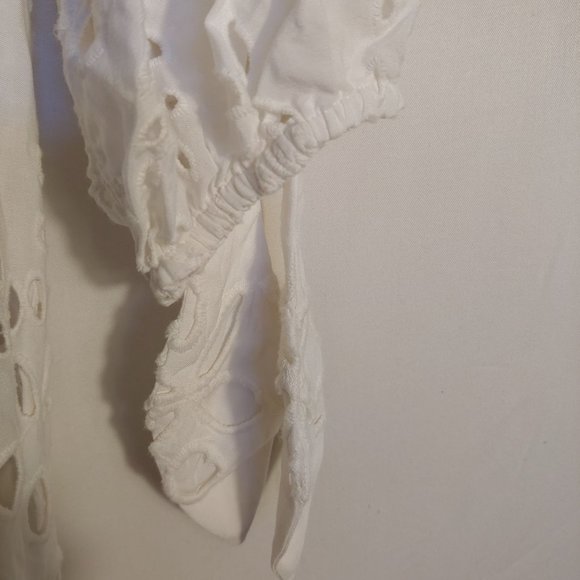 Lilly Pulitzer White Amrita Eyelet Midi Button Down Dress Size 10 - Picture 11 of 16